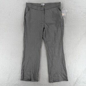 Nordstrom‎ Rack Pants Womens Large Black Brown Houndstooth Straight Leg Pull On